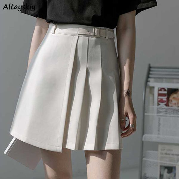 

skirts skirts women summer solid fashion pleated korean style irregular high waist new slim all-match streetwear college female simple l2302, Black