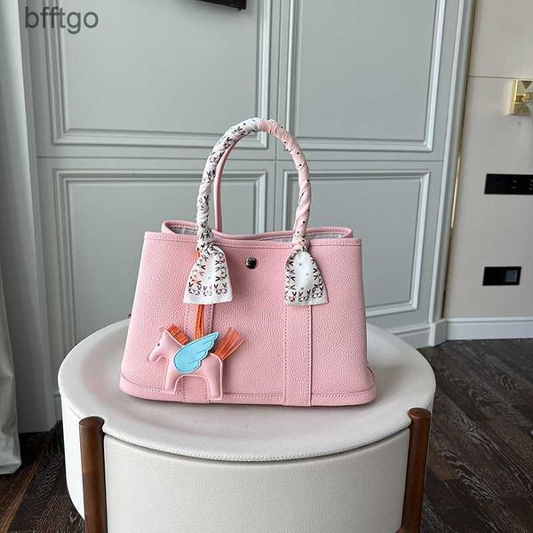 

herme designer garden party bags for women cherry powder garden bag leather hand fashionable commuting cowhide