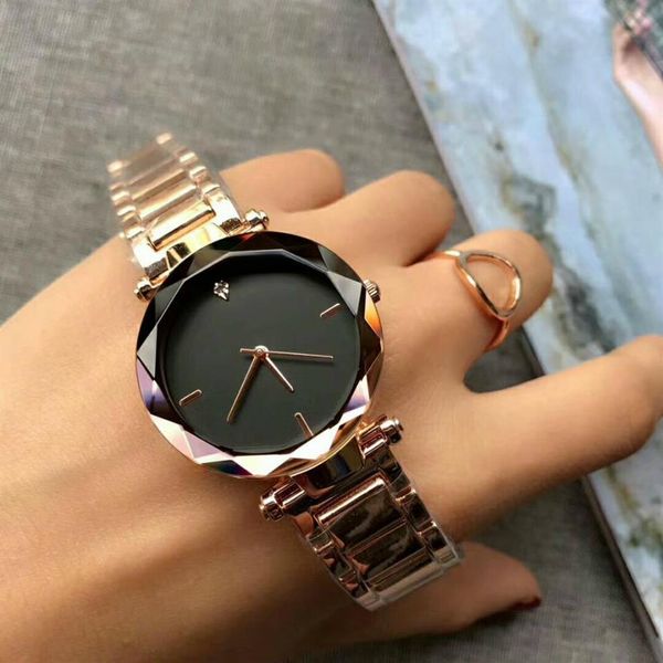 

new 2019 fashion casual simple business ladies watch stainless steel strap women quartz clock women's watch montres femme263h, Slivery;brown