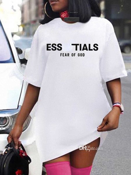 

women larger 5xl dresses designer 2023 new round neck loose casual printing fashion sweater t-shirt dress, White