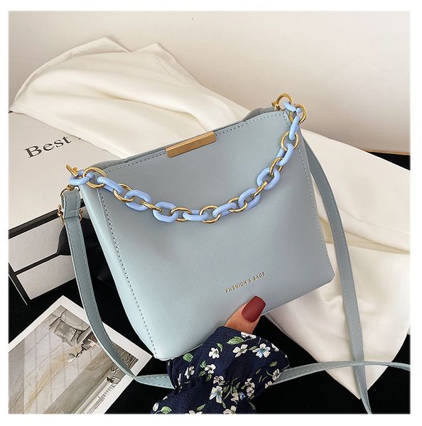 

evening bags women tote solid color bucket pu leather crossbody female simple shoulder small square lady handbag 230224
