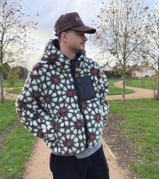 

men's jackets winter warm and comfortable flower west hooded jacket 230223, Black;brown