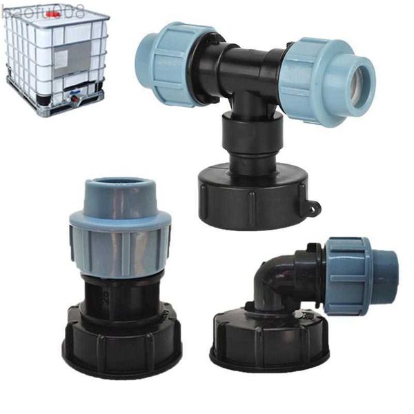 

watering equipments ibc adapter 20mm 25mm 32mm pe pipe connector t elbow straigt 1000l ibc water tank accessories w0224 w0224