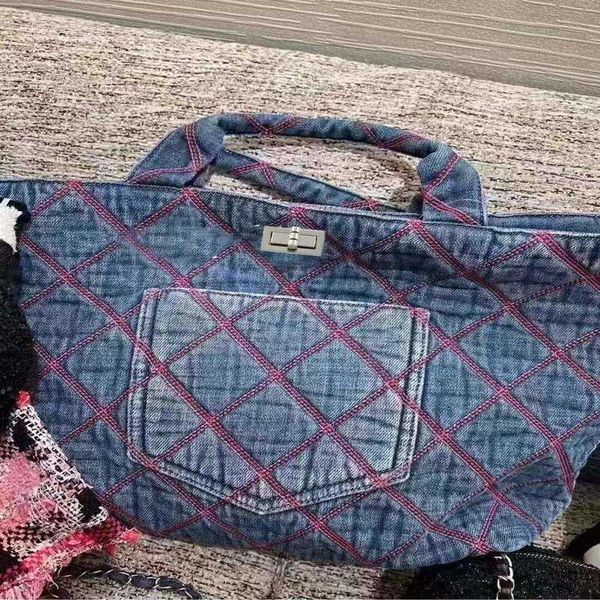 

fashionable and versatile denim denim old set tote shoulder crossbody bag