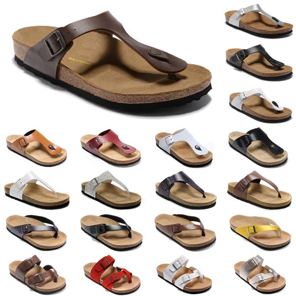 

latest cork slippers gizeh arizona flip flops caliente verano hombres mujeres sandalias planas zapatillas de corcho zapatos casuales platfor, Black