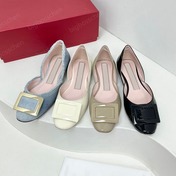 

women's ballet shoes casual shoes designer classic fashion square buckle leather flat bottom comfortable lazy one foot stirrups outdoor, Black