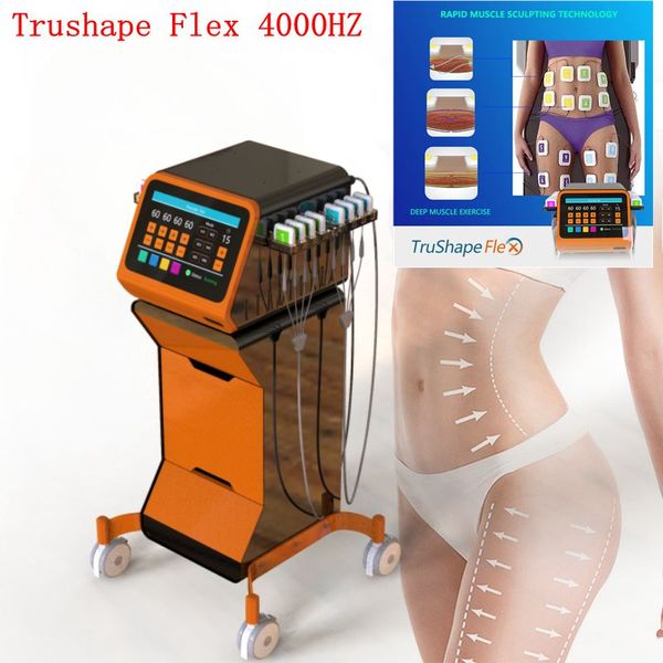 

portable 2mhz monopolar rf equipment trushape flex 4000hz non-surgical body slimming build muscle burn fat device stimulator skin tightening
