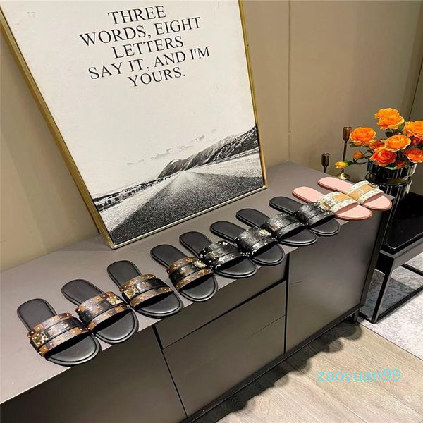 

r golden gold slippers leather women mules loafers slides with casual shoes eur 35-42, Black