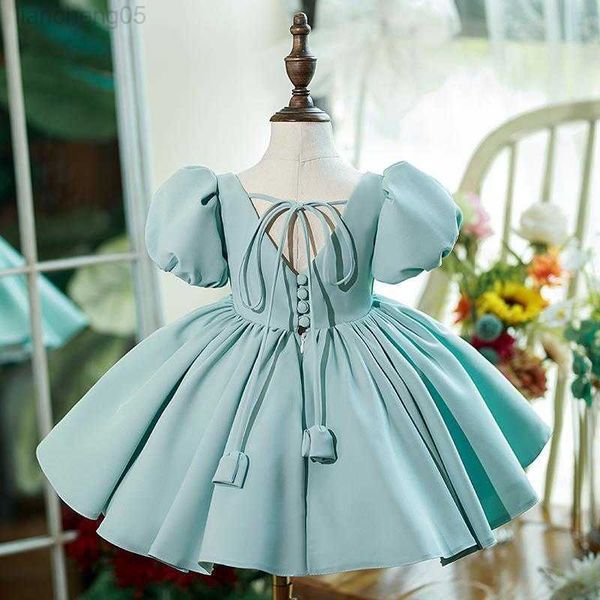 

girl's dresses toddler girls cute puff sleeve princess ball gown children elegant 1st birthday party performance boutique dresses y806, Red;yellow