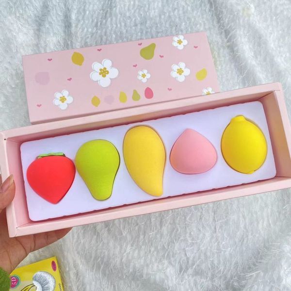 

tissue ultramo friute makeup egg set latex strawberry peach pear lemon avocado sponge puff private label custom 230224