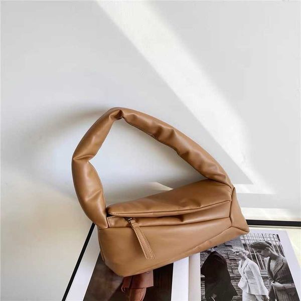 

autumn and winter new senior goose down shoulder women's bag retro niche down armpit handbag 11