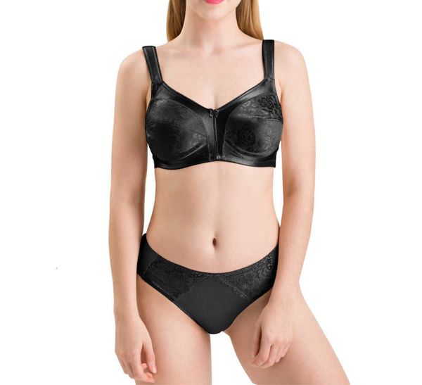 

large size seamless comfortable floral bra women front closure laces, Red;black