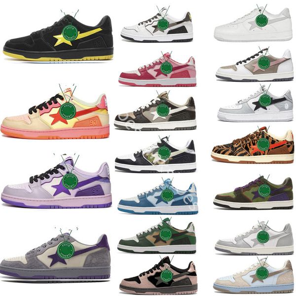 

bapesta bapestas baped sta casual shoes sk8 low men women black white pastel green blue suede pink mens womens trainers outdoor sports sneak