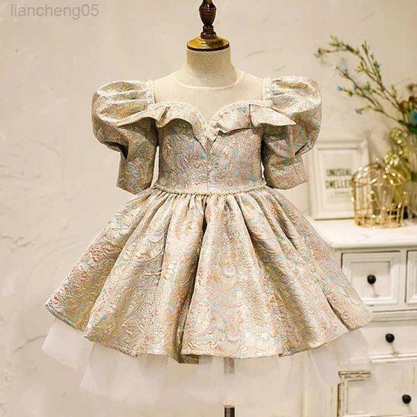 

girl's dresses baby spanish lolita princess ball gown beading design birthday party christening dresses for girls easter eid a1353 w022, Red;yellow