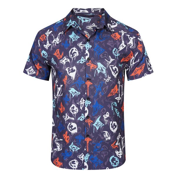 

2023 pattern mens designer shirt tropical floral printed casual aloha button down hawaiian beach short sleeve shirt -3xl, White;black