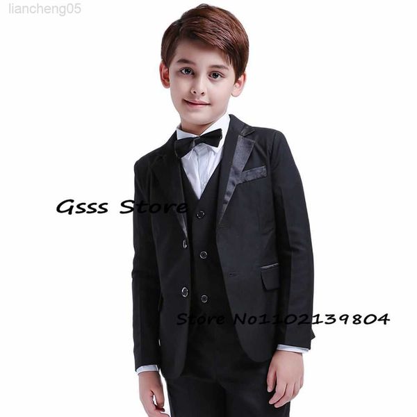 

clothing sets boys suits 3 piece wedding party tuxedos kids blazers pants vests formal jackets custom suits w0224, White
