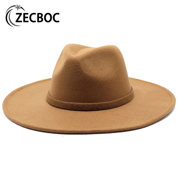

wide brim hats bucket hats 9.5cm men big wide brim wool felt fedora hat winter gentleman elegant lady jazz hat fascinator hats for women wed, Blue;gray