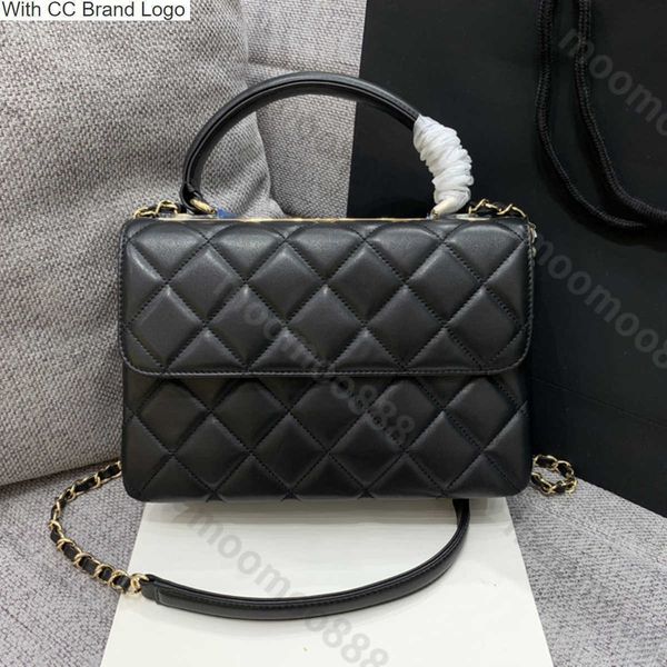 

cc shoulder bags 10a tier quality small trendy flap bag 25cm womens real leather envelope luxury designer handle handbag lambskin quilted pu