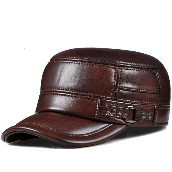 

ball caps drop men s real leather baseball cap hat fashion style soft beret belt trucker caps grain h601 230223, Blue;gray