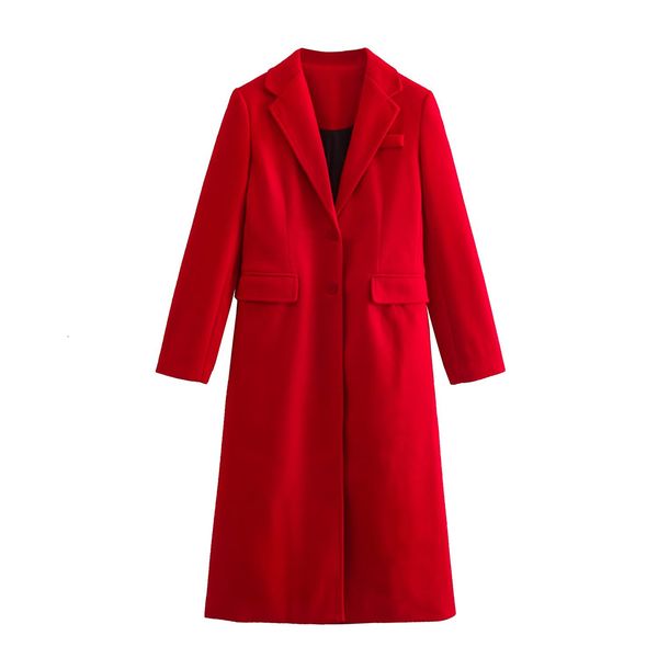 

women's jackets autumn and winter casual fashion chic slim wool coat jacket retro lapel long sleeve pocket solid color 230223, Black;brown