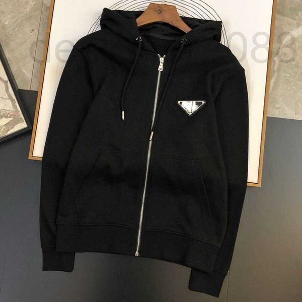 

men's hoodies & sweatshirts designer hoodie sweater autumn winter men's fashion triangle business casual cotton sports pullover lo, Black
