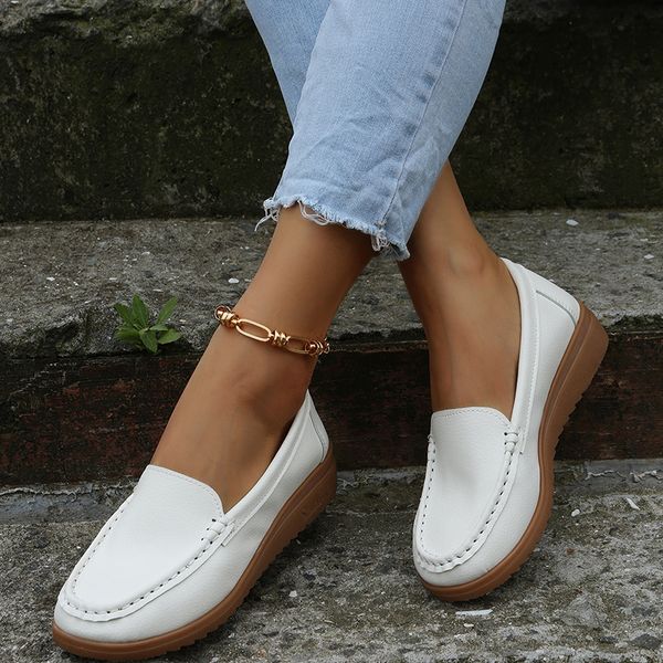 

dress shoes women flats spring summer shoes women heels genuine leather femme casual women loafers ballet flat shoes 230224, Black