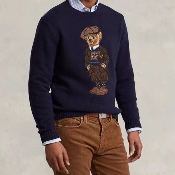 

men's tshirts men rl bear sweater casual winter clothing fashion long sleeve knitted pullover women's wool coat streetwear 230223, White;black