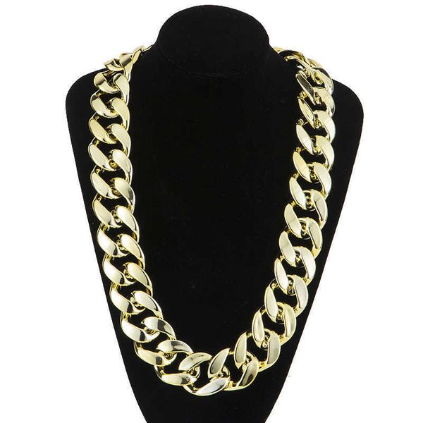 

necklace hip hop big gold chain nightclub bar performance necklace ccb acrylic, Silver