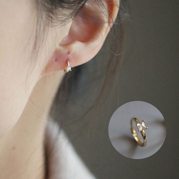 

stud goldtutu custom mini diamond earrings pure 9k gold zircon temperament simple japanese and korean 230223, Golden;silver