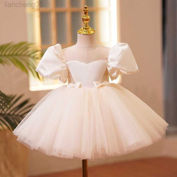 

girl's dresses toddler girl tutu bow dress princess wedding dress for baby 1st year birthday dress infant party pageant christeng bapti, Red;yellow