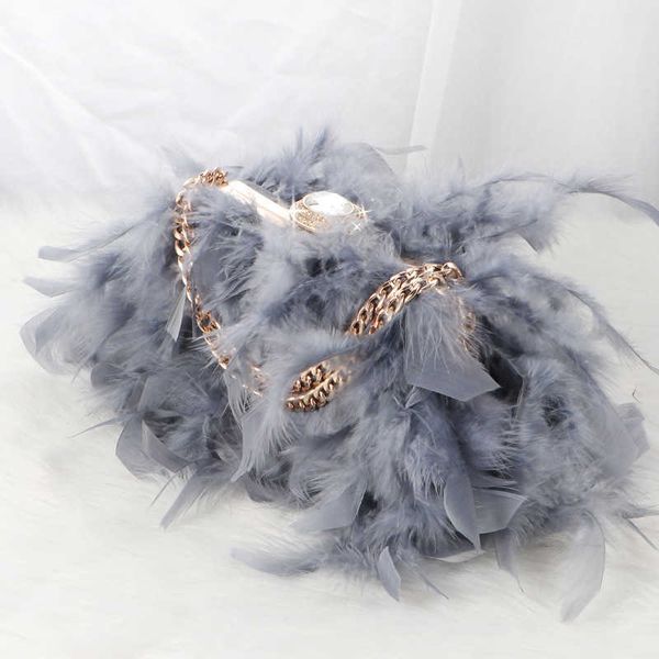 

2022 new women fur evening clutch bags dimaond hasp wedding banquet wallets mini chain shoulder bags drop shipping 230224