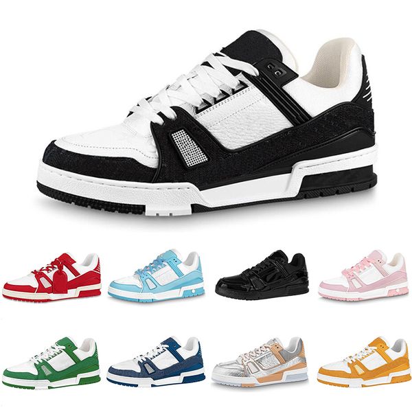 

2023 designer virgil trainer sneaker running shoes calfskin leather abloh leather black white green red blue overlays platform outdoor sport