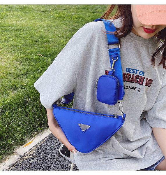 

women 2pcs/set hobo shoulder bag waterproaf canvas nylon chest pack lady tote chains handbags presbyopic purse messenger crossbody bag