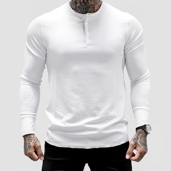 

mens tshirts mens summer gyms workout fitness tshirt bodybuilding slim shirts printed oneck long sleeves cotton tee clothing 230224, White;black