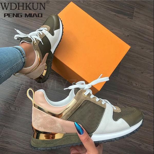 

dress shoes fashion women's sneakers leopard print leather thick bottom increased casual comfortable sports for ladies 230224, Black