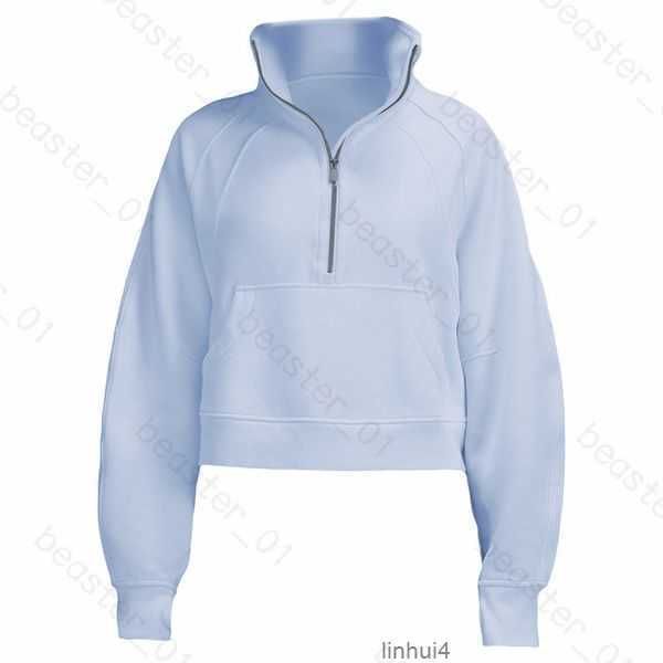 

autumn and winter yoga hoodie womens plus velvet thickening jackets hoodys sports half zipper terry designer sweater vhje, Black