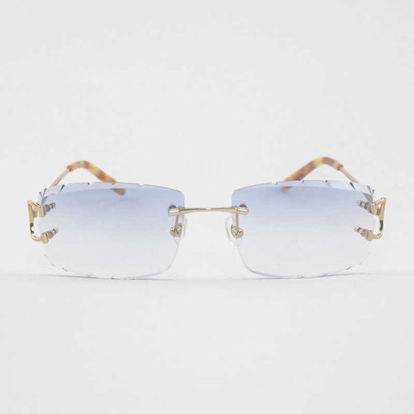 

diamond cutting rimless sunglasses men vintage c wire eyewear women for summer clear glasses metal frame new fashion factory sun glasses 70%, White;black