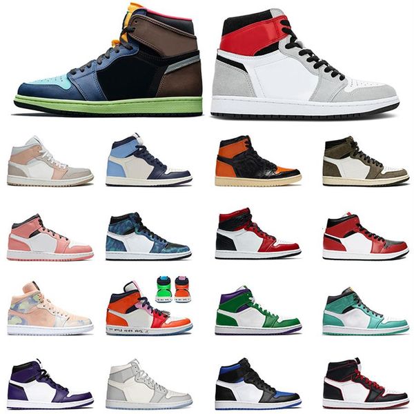 

jumpman 1 high og womens mens basketball shoes 1s travs scot fearless royal toe men trainers bio hack retro sneakers size 7-132945