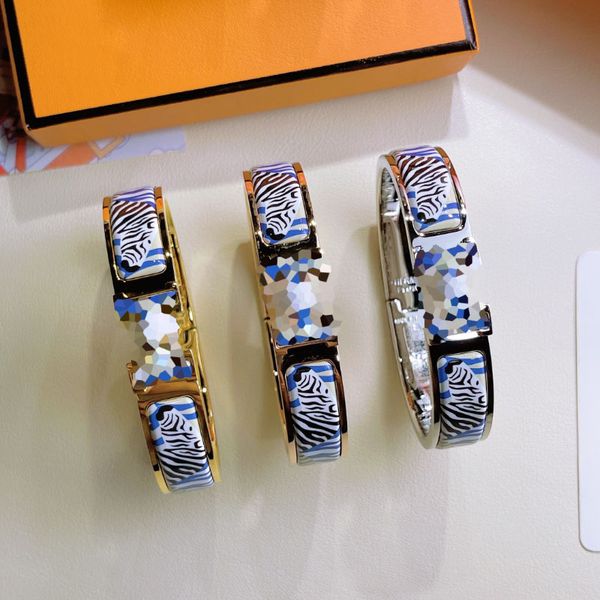 

12mm enamel clic bangle for women charm bracelets new version girl zebra, Black