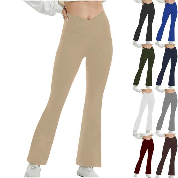 

yoga pant clothes grooves summer lululemens women grey flared pants high-waisted tight-fitting belly show figure sports yogas nine-point pan, Black;white