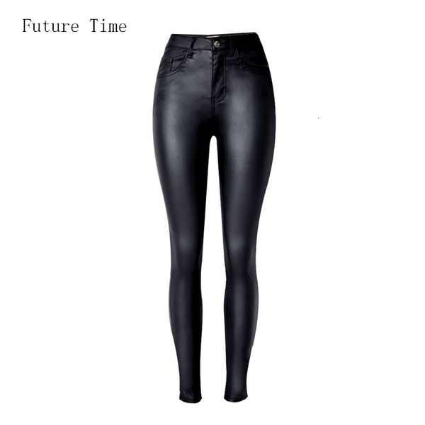 

women's jeans styling skinny women jeans high waist faux leather pants outfit leggings chic casual girl stretch leather denim jeans c10, Blue