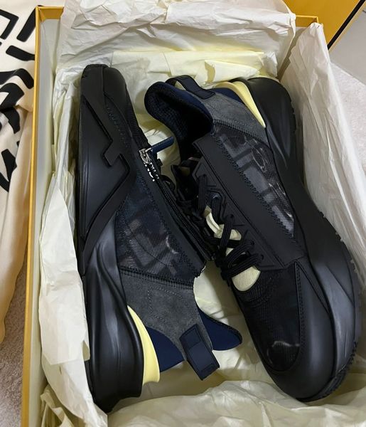 

men flow sneakers shoes side-zip trainer nylon & suede elasticated comfort leisure flat laces rubber sole fabrics outdoor sports eu 38-46 or, Black