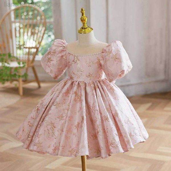 

girl's dresses baby spanish lolita princess ball gown beading design wedding birthday party christening clothes dresses for girls easte, Red;yellow