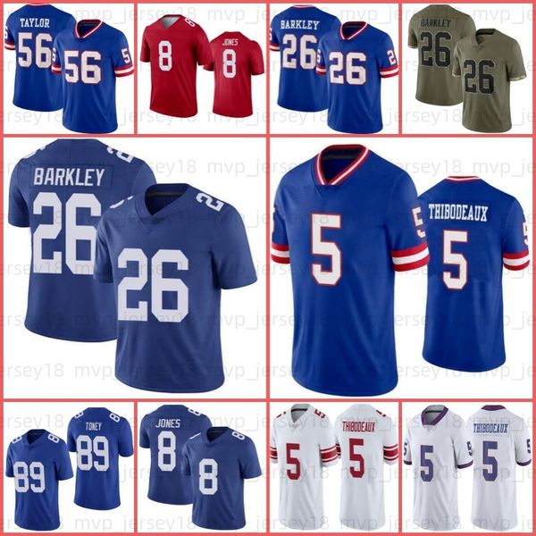 

daniel jones saquon barkley jersey kenny golladay 5 kayvon thibodeaux taylor michael kadarius toney football xavier mckinney lawrence michae, Black;red