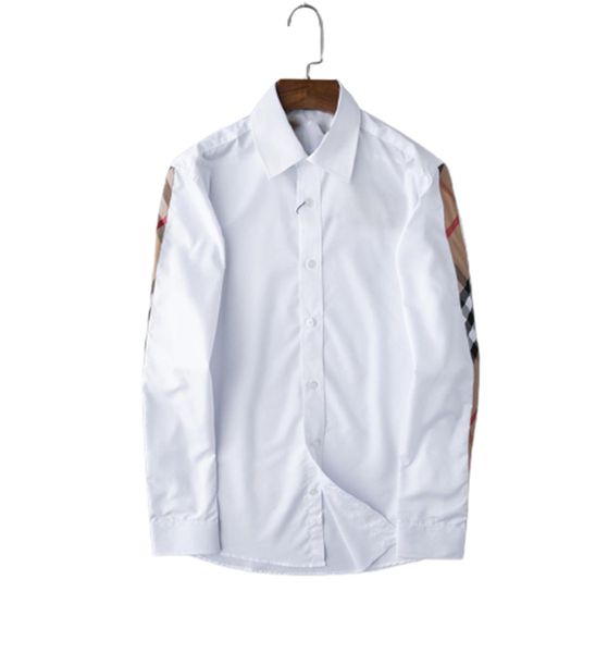 

new men's casual plaid shirt luxury slim long-sleeved leisure business clothing spring and autumn plaid brand -4xl 03, White;black