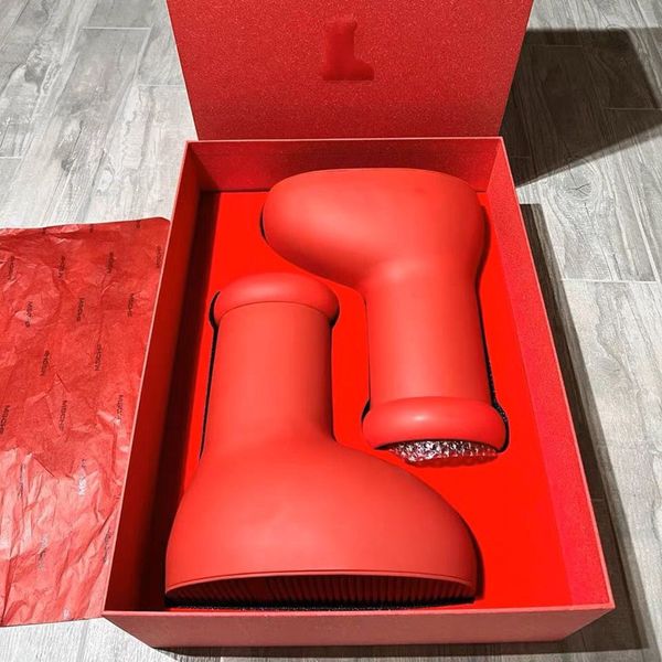 

astro boy big red mschf boots head rain boots 2023 high boots thick bottom round heads booties size 35-46 888, Black