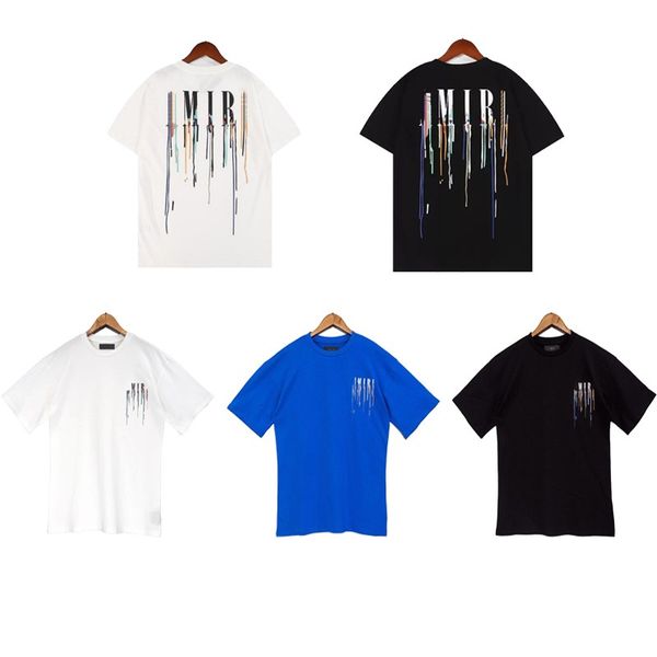 

men's t shirts designer t shirt men shirts coat woman clothes summer fashion cotton short sleeve letter embroidery color splash-ink cre, White;black