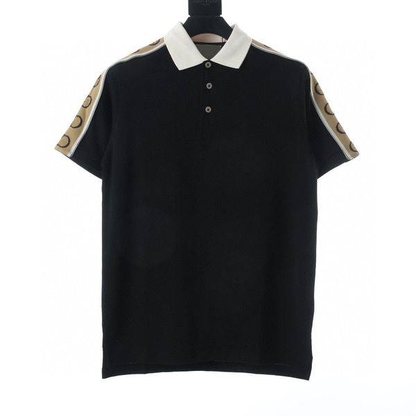 

men's plus tees polos round t-shirt plus size neck embroidered and printed polar style summer wear with street pure cotton d12s1, Black;brown