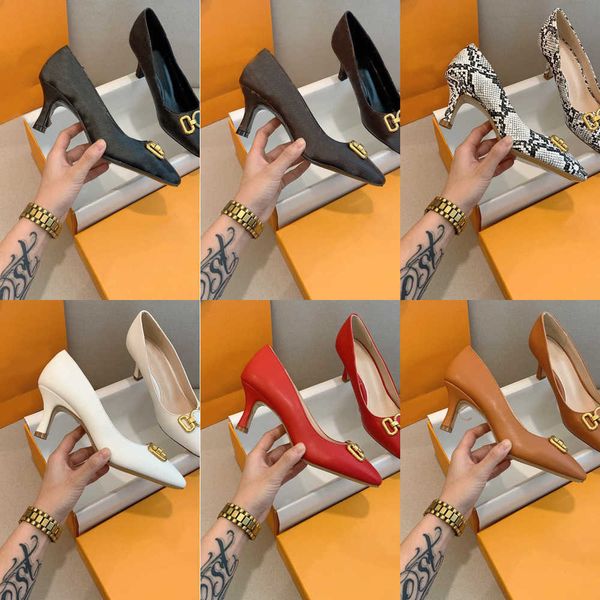 

designer women high heel shoes luxury lady pumps sheepskin leather thin heels square toe wedding shoes metal gold letter buckle sandals, Black