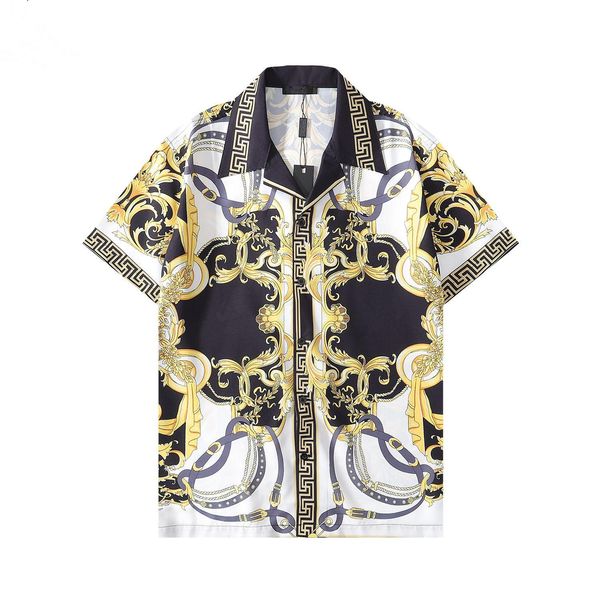 

30% off 2023designer shirt mens button up shirts print bowling shirt hawaii floral casual shirts men slim fit short sleeve dress hawaiian be, White;black